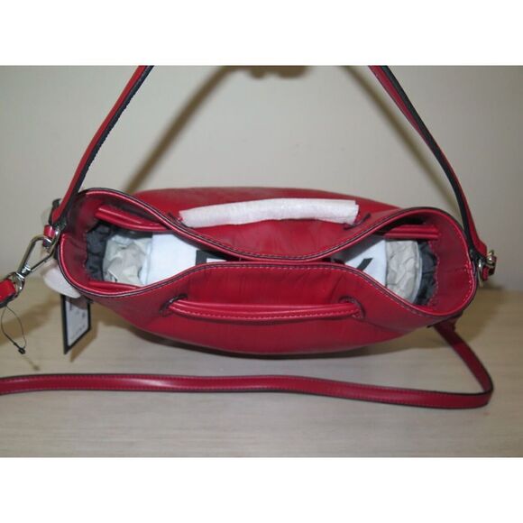 DKNY R13JVP96 Red Signature Logo Jody Drawstring Bucket Tote Shoulder Bag $178 - Picture 13 of 14